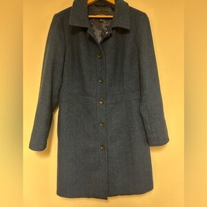 Banana Republic Blue Black Wool Coat Size M